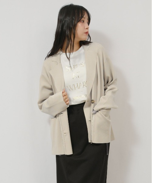 palm RICHE（ポームリシュ）の「ZIPニットJK（ニット/セーター・レディース・レッド/ブラック/ライトベージュ・M）」の3枚目の写真