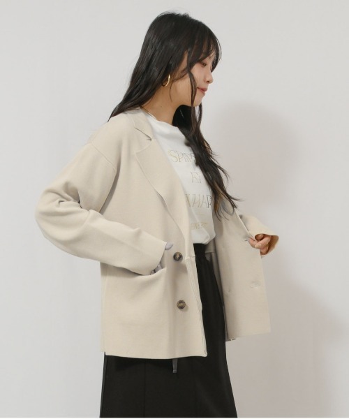palm RICHE（ポームリシュ）の「ZIPニットJK（ニット/セーター・レディース・レッド/ブラック/ライトベージュ・M）」の17枚目の写真