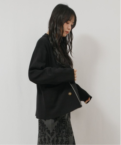 palm RICHE（ポームリシュ）の「ZIPニットJK（ニット/セーター・レディース・レッド/ブラック/ライトベージュ・M）」の11枚目の写真