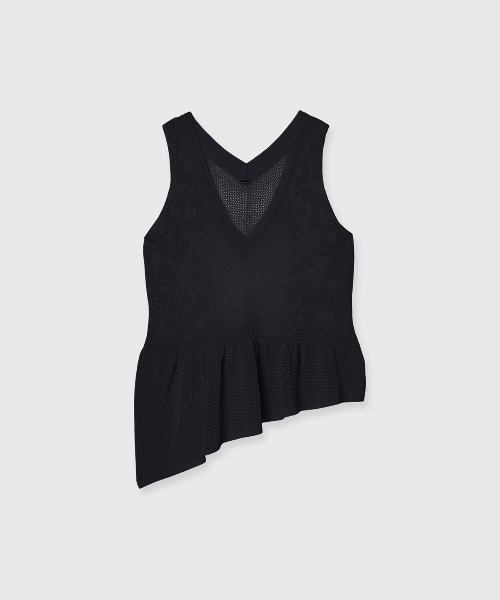 CREDONA(クレドナ)の「LACE KNIT TOPS/レースニットトップス(ニット/セーター・レディース・ネイビー/ライトイエロー・FREE)」の15枚目の写真