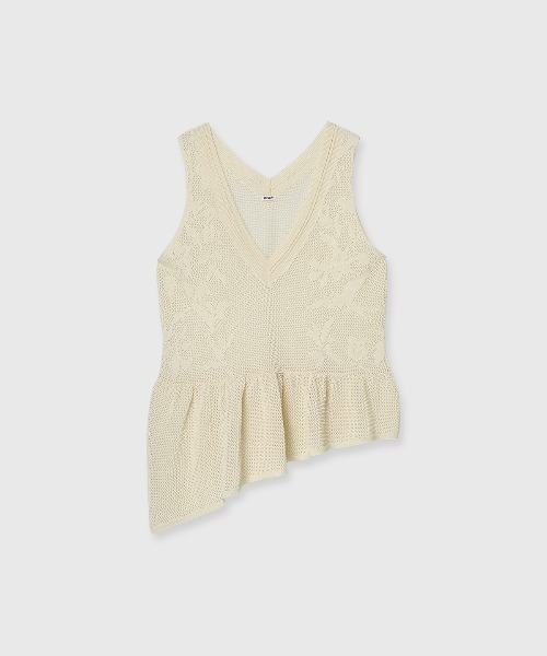 CREDONA(クレドナ)の「LACE KNIT TOPS/レースニットトップス(ニット/セーター・レディース・ネイビー/ライトイエロー・FREE)」の16枚目の写真