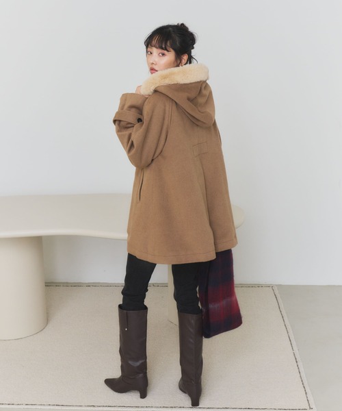 archives(アルシーヴ)の「ファーフードミドルダッフルコート(ダッフルコート・レディース・チャコールグレー/CAMEL/アイボリー・MEDIUM)」の10枚目の写真
