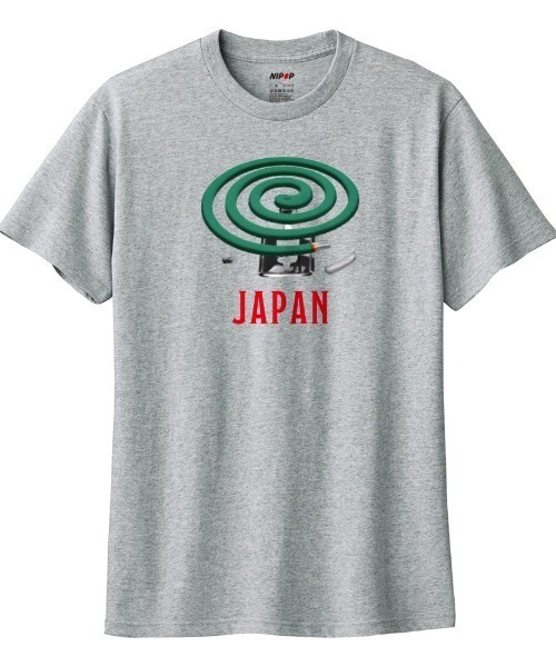 NIPOP(ニポップ)の「NIPOP(ニポップ) 半袖Tシャツ 蚊取り線香 イラスト ロゴ プリント インバウンド お土産 トップス カットソー レディース ユニセックス(Tシャツ/カットソー・レディース・ホワイト/ヘザーグレー/ブラック・L/M)」の3枚目の写真