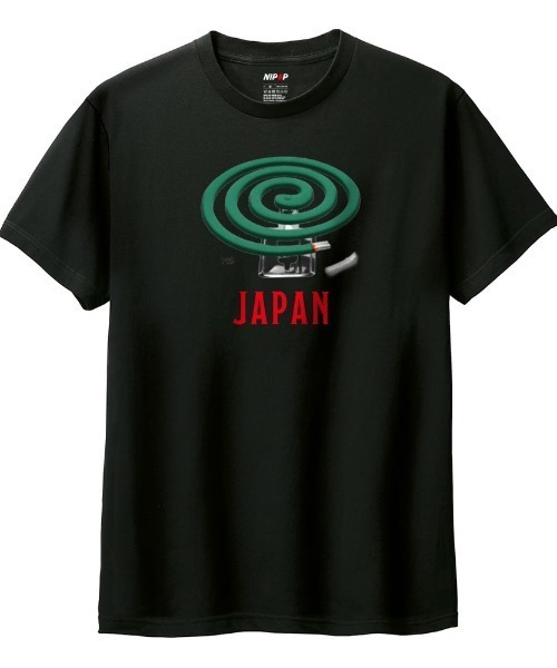 NIPOP(ニポップ)の「NIPOP(ニポップ) 半袖Tシャツ 蚊取り線香 イラスト ロゴ プリント インバウンド お土産 トップス カットソー レディース ユニセックス(Tシャツ/カットソー・レディース・ホワイト/ヘザーグレー/ブラック・L/M)」の2枚目の写真