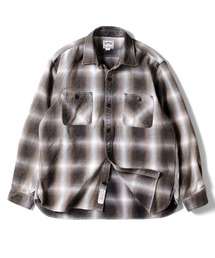Revo.（レボ）の「HOUSTON ヒューストン VINTAGE VIYELLA SHIRT / ビンテージライク フェード加工 ビエラシャツ 無地 ストライプ チェック柄 オンブレチェック ブロックチェック 長袖シャツ（シャツ/ブラウス）」