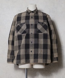 HOUSTON ヒューストン VINTAGE VIYELLA SHIRT / ビンテージライク フェード加工 ビエラシャツ 無地 ストライプ チェック柄 オンブレチェック ブロックチェック 長袖シャツ