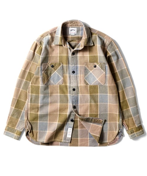 HOUSTON(ヒューストン)の「HOUSTON ヒューストン VINTAGE VIYELLA SHIRT / ビンテージライク フェード加工 ビエラシャツ 無地 ストライプ チェック柄 オンブレチェック ブロックチェック 長袖シャツ(シャツ/ブラウス・メンズ・ブラック系/ブラウン系/オリーブ系1/ブラック系1/ブラウン系1/ネイビー系/ブルー系/グレー系/カーキ系/レッド系1/グリーン系/レッド系/ターコイズブルー系1/グリーン系1/ブラック/グレー/オリーブ/ネイビー/グリーン系その他/グレー系その他/ブラック系その他/マスタード/ライム/ブラウン系2/ライトグレー系/ブラック系2/ブルー系その他/レッド系3/レッド系2/パープル系/ブルー系1/ネイビー系1・XXL/XL/L/M)」の16枚目の写真