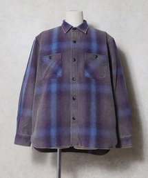 HOUSTON（ヒューストン）の「HOUSTON ヒューストン VINTAGE VIYELLA SHIRT / ビンテージライク フェード加工 ビエラシャツ 無地 ストライプ チェック柄 オンブレチェック ブロックチェック 長袖シャツ（シャツ/ブラウス）」