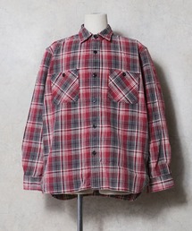 HOUSTON ヒューストン VINTAGE VIYELLA SHIRT / ビンテージライク フェード加工 ビエラシャツ 無地 ストライプ チェック柄 オンブレチェック ブロックチェック 長袖シャツ