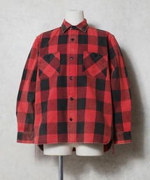 Revo.（レボ）の「HOUSTON ヒューストン VINTAGE VIYELLA SHIRT / ビンテージライク フェード加工 ビエラシャツ 無地 ストライプ チェック柄 オンブレチェック ブロックチェック 長袖シャツ（シャツ/ブラウス）」