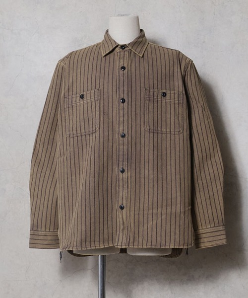 HOUSTON(ヒューストン)の「HOUSTON ヒューストン VINTAGE VIYELLA SHIRT / ビンテージライク フェード加工 ビエラシャツ 無地 ストライプ チェック柄 オンブレチェック ブロックチェック 長袖シャツ(シャツ/ブラウス・メンズ・ブラック系/ブラウン系/オリーブ系1/ブラック系1/ブラウン系1/ネイビー系/ブルー系/グレー系/カーキ系/レッド系1/グリーン系/レッド系/ターコイズブルー系1/グリーン系1/ブラック/グレー/オリーブ/ネイビー/グリーン系その他/グレー系その他/ブラック系その他/マスタード/ライム/ブラウン系2/ライトグレー系/ブラック系2/ブルー系その他/レッド系3/レッド系2/パープル系/ブルー系1/ネイビー系1・XXL/XL/L/M)」の7枚目の写真