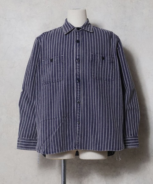 HOUSTON(ヒューストン)の「HOUSTON ヒューストン VINTAGE VIYELLA SHIRT / ビンテージライク フェード加工 ビエラシャツ 無地 ストライプ チェック柄 オンブレチェック ブロックチェック 長袖シャツ(シャツ/ブラウス・メンズ・ブラック系/ブラウン系/オリーブ系1/ブラック系1/ブラウン系1/ネイビー系/ブルー系/グレー系/カーキ系/レッド系1/グリーン系/レッド系/ターコイズブルー系1/グリーン系1/ブラック/グレー/オリーブ/ネイビー/グリーン系その他/グレー系その他/ブラック系その他/マスタード/ライム/ブラウン系2/ライトグレー系/ブラック系2/ブルー系その他/レッド系3/レッド系2/パープル系/ブルー系1/ネイビー系1・XXL/XL/L/M)」の21枚目の写真