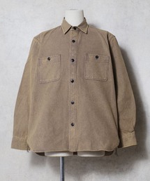 HOUSTON ヒューストン VINTAGE VIYELLA SHIRT / ビンテージライク フェード加工 ビエラシャツ 無地 ストライプ チェック柄 オンブレチェック ブロックチェック 長袖シャツ