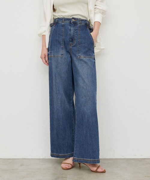 LARUTA（ラルータ）の「【LARUTA】［接触冷感・UVカット］ベイカーデニム（デニムパンツ・レディース・サックスブルー/ブルー・SMALL/MEDIUM）」の2枚目の写真