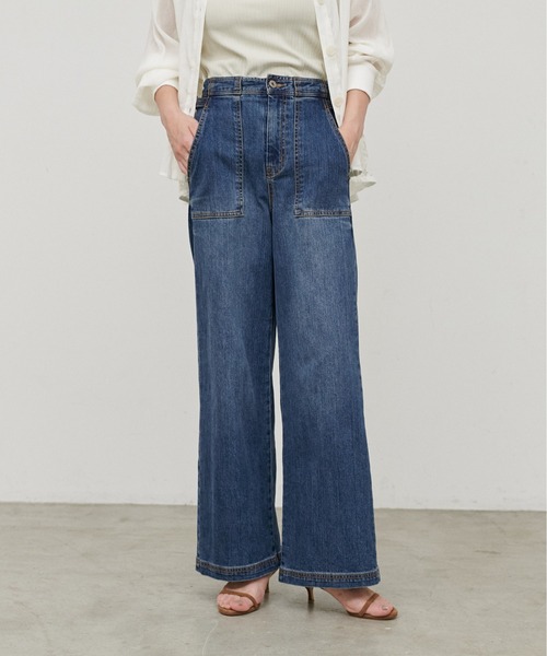 LARUTA（ラルータ）の「【LARUTA】［接触冷感・UVカット］ベイカーデニム（デニムパンツ・レディース・サックスブルー/ブルー・SMALL/MEDIUM）」の3枚目の写真