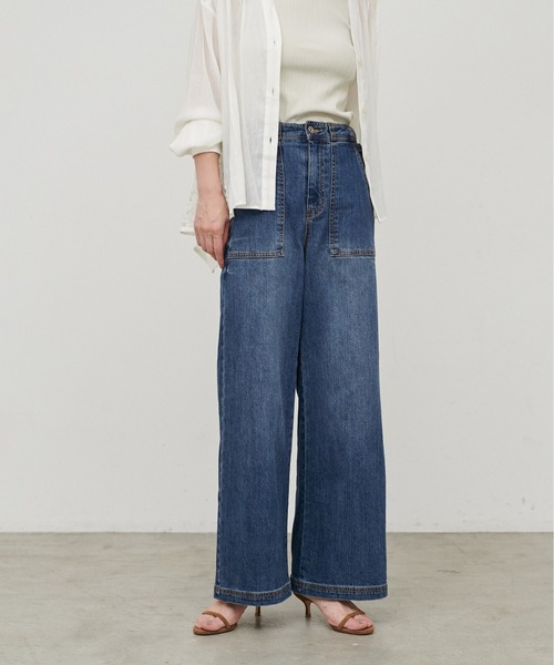 LARUTA（ラルータ）の「【LARUTA】［接触冷感・UVカット］ベイカーデニム（デニムパンツ・レディース・サックスブルー/ブルー・SMALL/MEDIUM）」の4枚目の写真