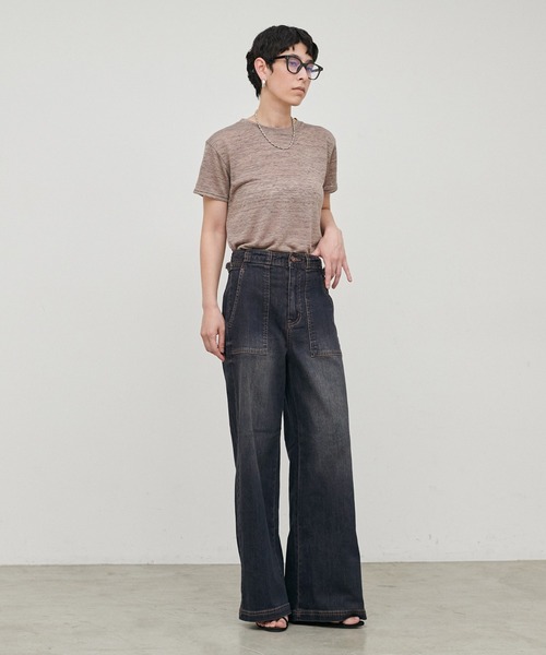 LARUTA（ラルータ）の「【LARUTA】［接触冷感・UVカット］ベイカーデニム（デニムパンツ・レディース・サックスブルー/ブルー・SMALL/MEDIUM）」の10枚目の写真