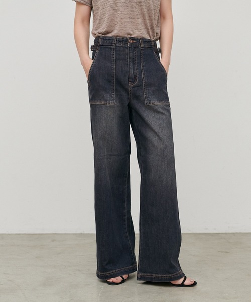 LARUTA（ラルータ）の「【LARUTA】［接触冷感・UVカット］ベイカーデニム（デニムパンツ・レディース・サックスブルー/ブルー・SMALL/MEDIUM）」の7枚目の写真