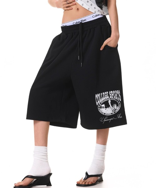 Vipoa(ヴィポア)の「Loose logo sweat shorts(スウェットパンツ・レディース・ブラック/ブルー・FREE)」の12枚目の写真