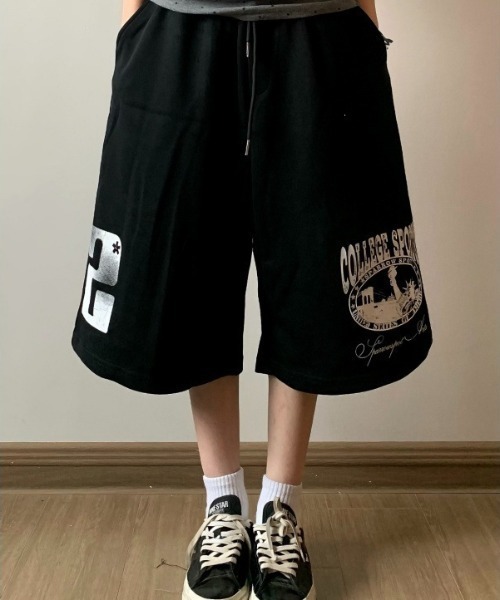 Vipoa(ヴィポア)の「Loose logo sweat shorts(スウェットパンツ・レディース・ブラック/ブルー・FREE)」の14枚目の写真