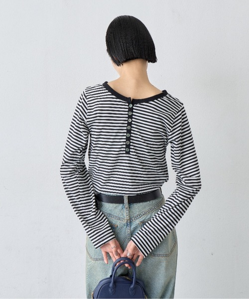 CIAOPANIC TYPY(チャオパニックティピー)の「【WEB限定】前後2WAYヘンリーボーダーロングスリーブT(Tシャツ/カットソー・レディース・ホワイト/ブラック/ネイビー/レッド/グリーン系その他2・ONE SIZE)」の22枚目の写真