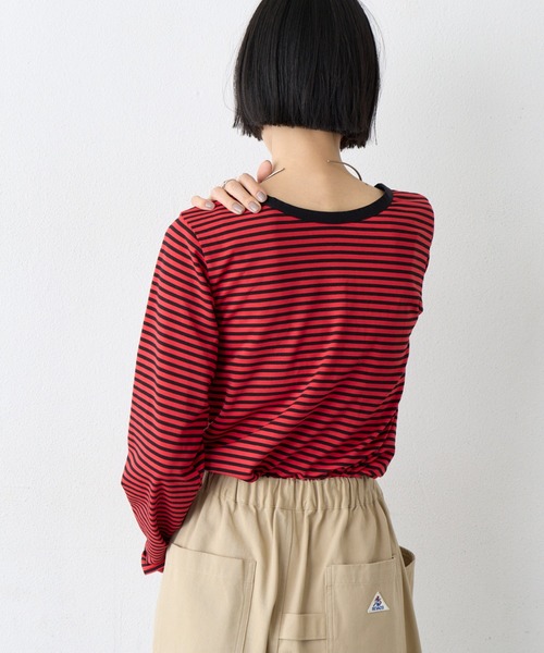 CIAOPANIC TYPY(チャオパニックティピー)の「【WEB限定】前後2WAYヘンリーボーダーロングスリーブT(Tシャツ/カットソー・レディース・ホワイト/ブラック/ネイビー/レッド/グリーン系その他2・ONE SIZE)」の16枚目の写真