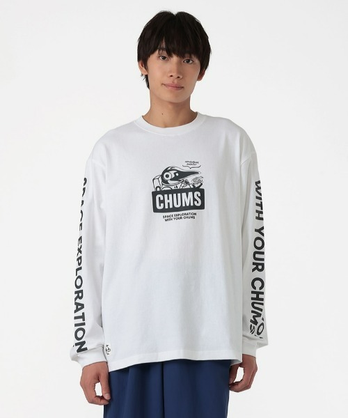 CHUMS(チャムス)の「【CHUMS】Space Booby Brushed L/S T-Shirt(Tシャツ/カットソー・メンズ・ホワイト/ブラック・MEDIUM/SMALL/LARGE)」の3枚目の写真