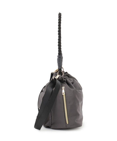 grove（グローブ）の「【撥水・10ポケ】ポケット巾着ショルダー（ショルダーバッグ・レディース・ブラック/ライトベージュ/ダークグレー/ブラック系・00）」の18枚目の写真