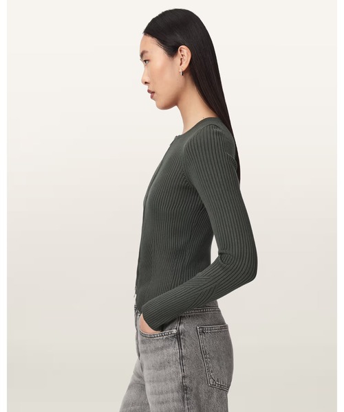 ALLSAINTS(オールセインツ)の「CRUZ DUAL ZIP RIBBED CARDIGAN | CRUZ DUAL ジップ リブ カーディガン(カーディガン/ボレロ・レディース・グリーン系その他・XS/M)」の5枚目の写真