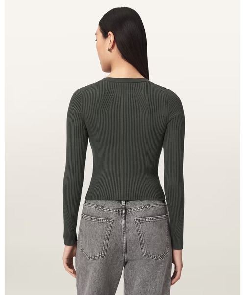 ALLSAINTS(オールセインツ)の「CRUZ DUAL ZIP RIBBED CARDIGAN | CRUZ DUAL ジップ リブ カーディガン(カーディガン/ボレロ・レディース・グリーン系その他・XS/M)」の6枚目の写真