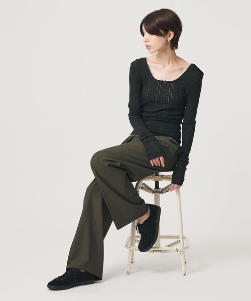 PALM(パーム)の「【別注】<PALM>バックオープン ロングスリーブカットソー(Tシャツ/カットソー・レディース・ブラック/レッド・FREE)」の5枚目の写真