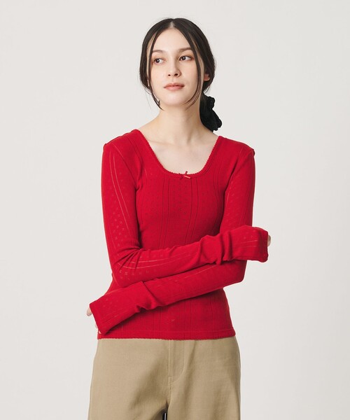 PALM(パーム)の「【別注】<PALM>バックオープン ロングスリーブカットソー(Tシャツ/カットソー・レディース・ブラック/レッド・FREE)」の7枚目の写真