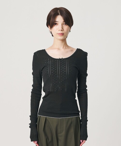 PALM(パーム)の「【別注】<PALM>バックオープン ロングスリーブカットソー(Tシャツ/カットソー・レディース・ブラック/レッド・FREE)」の9枚目の写真