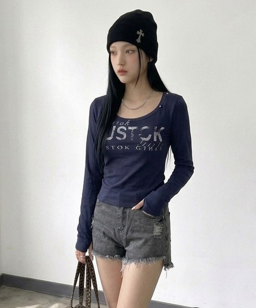 non-hedge（ノンヘッジ）の「スタッズロゴロンT（Tシャツ/カットソー・レディース・イエロー/ネイビー/グレー/オフホワイト・FREE）」の21枚目の写真
