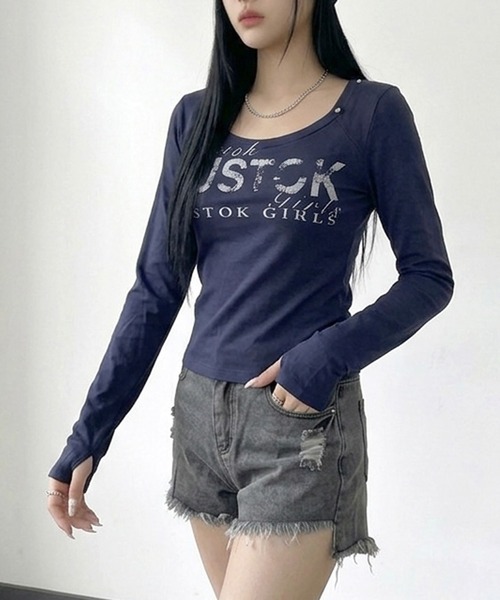 non-hedge（ノンヘッジ）の「スタッズロゴロンT（Tシャツ/カットソー・レディース・イエロー/ネイビー/グレー/オフホワイト・FREE）」の22枚目の写真