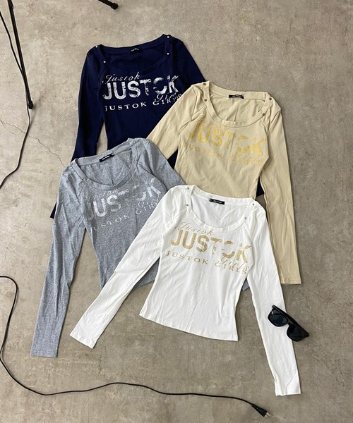 non-hedge（ノンヘッジ）の「スタッズロゴロンT（Tシャツ/カットソー・レディース・イエロー/ネイビー/グレー/オフホワイト・FREE）」の11枚目の写真