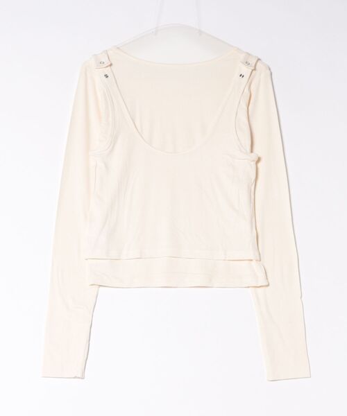 Bab(バブ)の「パイピングリブトップス&タンクSET(Tシャツ/カットソー・レディース・アイボリー/ブルー/チャコールグレー・FREE)」の14枚目の写真