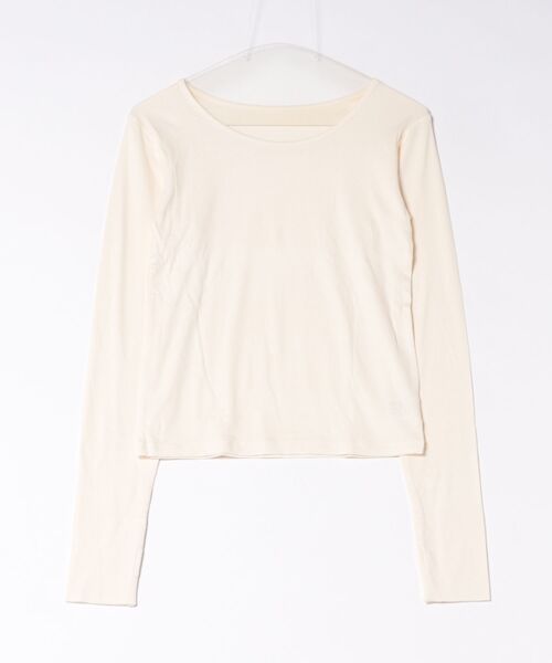 Bab(バブ)の「パイピングリブトップス&タンクSET(Tシャツ/カットソー・レディース・アイボリー/ブルー/チャコールグレー・FREE)」の15枚目の写真