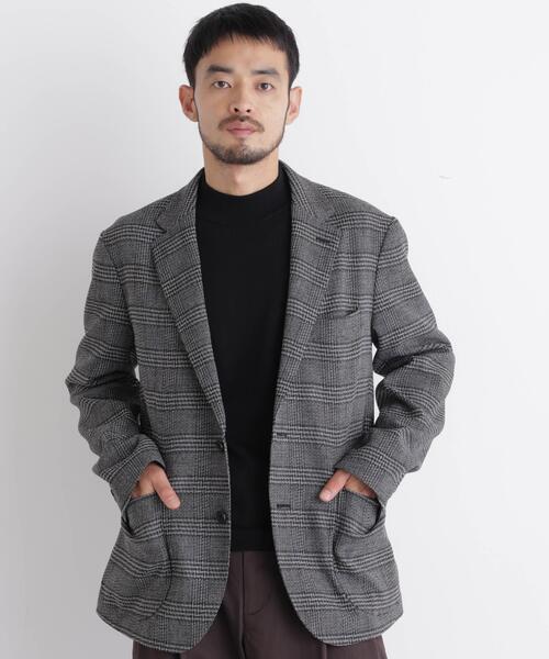 NANO universe(ナノユニバース)の「「DamerinoJacket」LANATEC(R) グレンチェックツイードジャケット(テーラードジャケット・メンズ・グレー・S/M/L)」の2枚目の写真