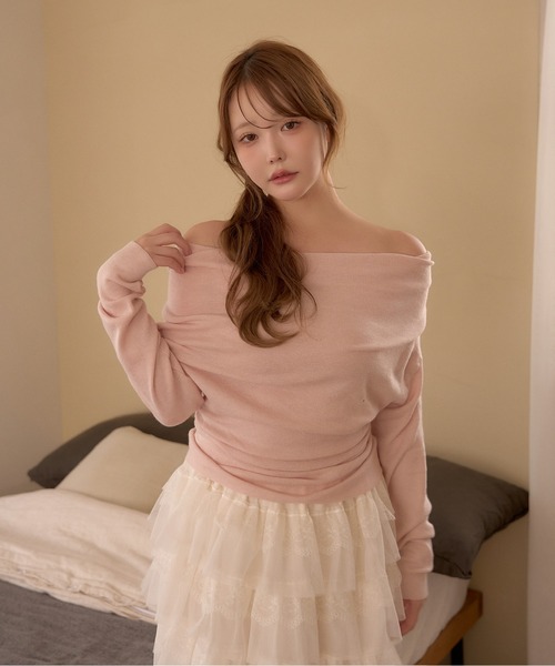 miune（ミューヌ）の「バックレースリボントップス（Tシャツ/カットソー・レディース・ベージュ/ピンク/アイボリー・FREE）」の21枚目の写真
