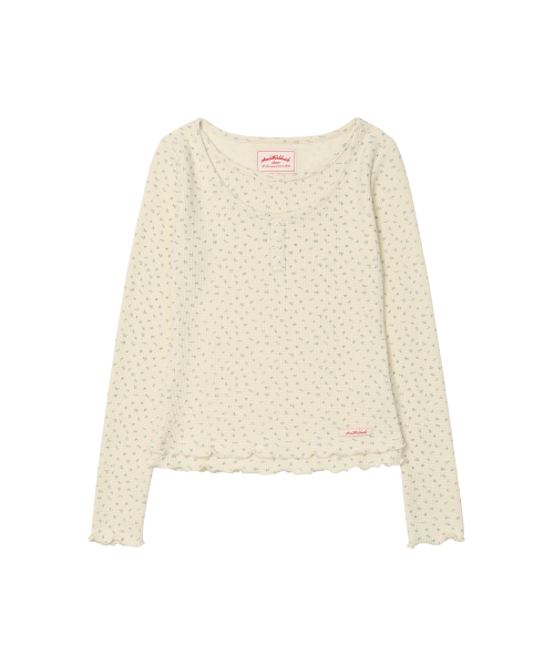 AMESWORLDWIDE（アメスワールドワイド）の「CLASSIC FLOWER HENLEY NECK LS TEE CREAM（Tシャツ/カットソー・レディース・その他・SMALL/MEDIUM）」の4枚目の写真