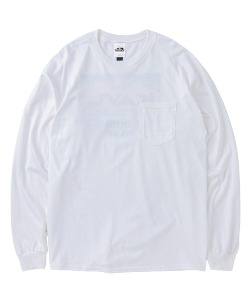 KAVU(カブー)の「KAVU/カブー Pocket 4C LS Tee/ポケット 4C ロングスリーブ Tシャツ(Tシャツ/カットソー・メンズ・グレー/ホワイト・LARGE/X-LARGE/MEDIUM)」の3枚目の写真
