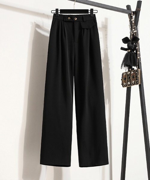 AMAJI（アマジ）の「ワイド スラックス（スラックス・レディース・ブラック/ホワイト・X-LARGE/SMALL/MEDIUM/LARGE）」の2枚目の写真