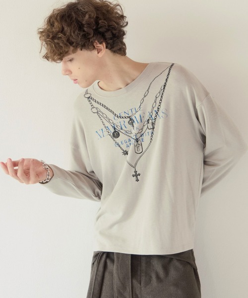 PBLIM(ページボーイリム)の「《UNISEX》トロンプルイユロンT(Tシャツ/カットソー・レディース・グレイッシュベージュ/ブラック・FREE)」の10枚目の写真