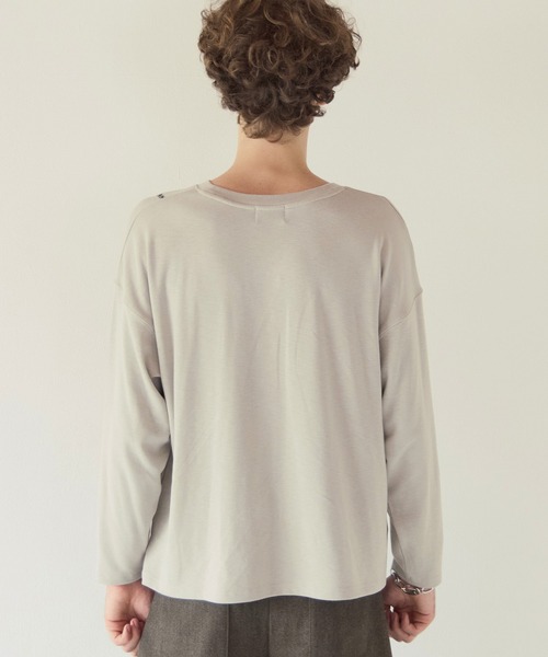 PBLIM(ページボーイリム)の「《UNISEX》トロンプルイユロンT(Tシャツ/カットソー・レディース・グレイッシュベージュ/ブラック・FREE)」の12枚目の写真