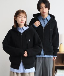 【U.S. POLO ASSN./ユーエスポロアッスン】別注 ジップアップ ショートニットパーカー