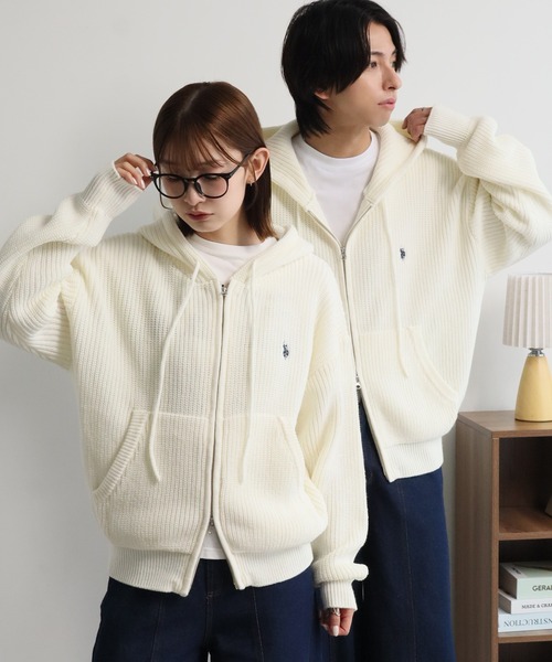 U.S. POLO ASSN.（ユーエスポロアッスン）の「【U.S. POLO ASSN./ユーエスポロアッスン】別注 ジップアップ ショートニットパーカー（ニット/セーター・メンズ・ブルー/レッド/ブラック/ネイビー/杢グレー/アイボリー・S/LL/M/L）」の19枚目の写真