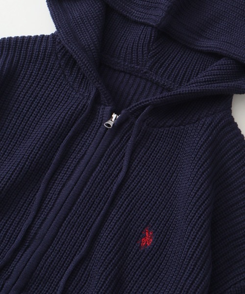 U.S. POLO ASSN.（ユーエスポロアッスン）の「【U.S. POLO ASSN./ユーエスポロアッスン】別注 ジップアップ ショートニットパーカー（ニット/セーター・メンズ・ブルー/レッド/ブラック/ネイビー/杢グレー/アイボリー・S/LL/M/L）」の9枚目の写真