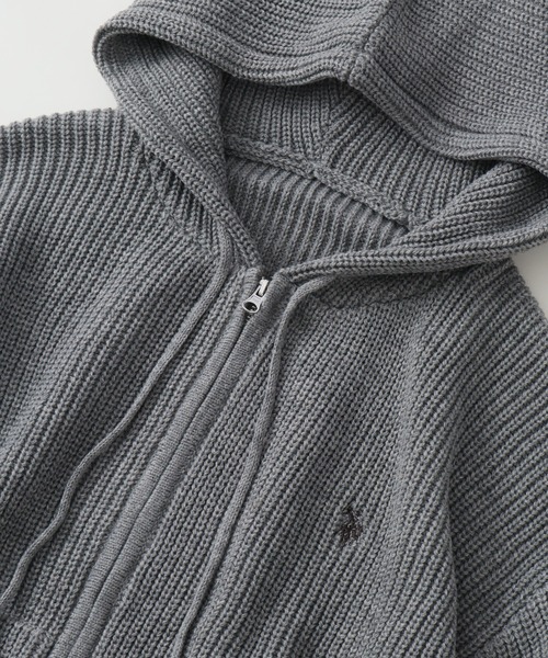 U.S. POLO ASSN.（ユーエスポロアッスン）の「【U.S. POLO ASSN./ユーエスポロアッスン】別注 ジップアップ ショートニットパーカー（ニット/セーター・メンズ・ブルー/レッド/ブラック/ネイビー/杢グレー/アイボリー・S/LL/M/L）」の7枚目の写真