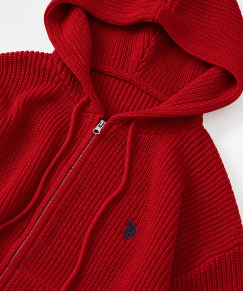 U.S. POLO ASSN.（ユーエスポロアッスン）の「【U.S. POLO ASSN./ユーエスポロアッスン】別注 ジップアップ ショートニットパーカー（ニット/セーター・メンズ・ブルー/レッド/ブラック/ネイビー/杢グレー/アイボリー・S/LL/M/L）」の13枚目の写真